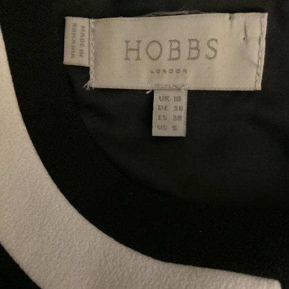 Hobbs Jackie Sheath Dress Ponte Knit Sleeveless Black White Colorblock Size 6 - Picture 14 of 16